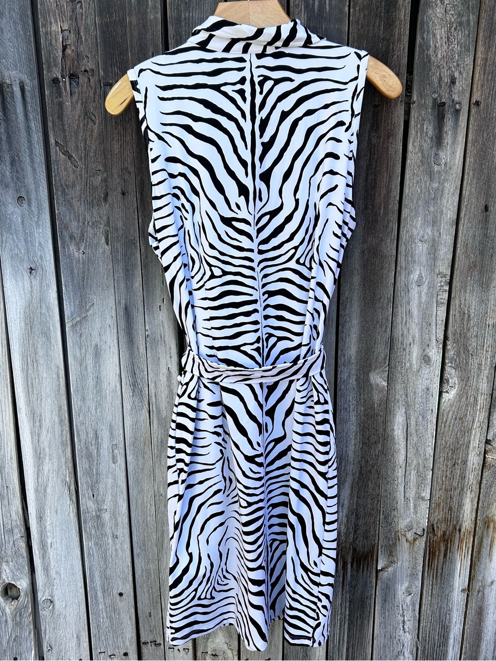 NWT J. McLaughlin Dolly Sleeveless Shirt Collar Dress Zebra White Black L - Picture 10 of 16
